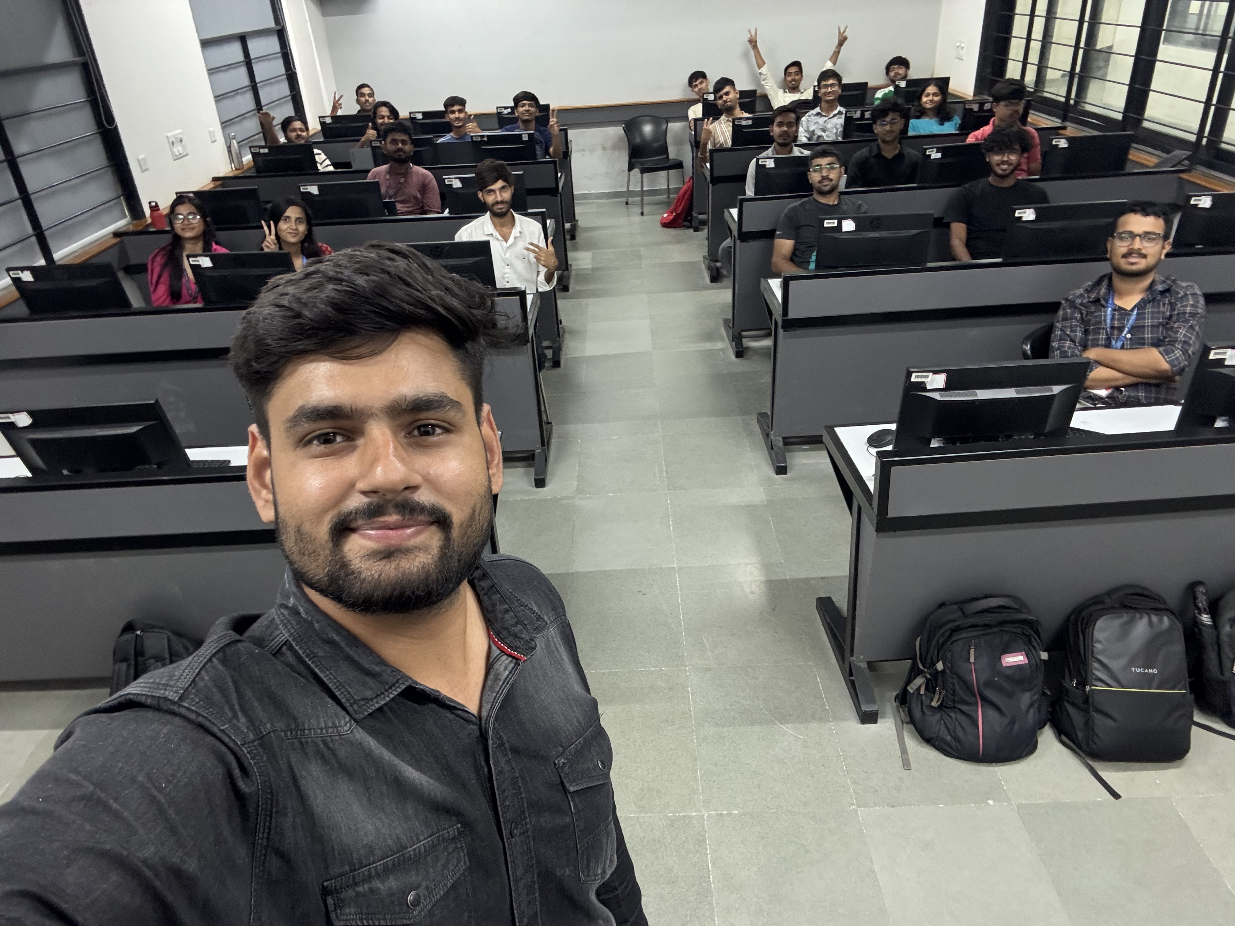Faculty and students in a Microsoft AI Foundary Certification training session